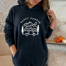 Load image into Gallery viewer, Hoodie Happy Camper Black
