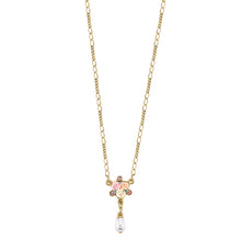 Load image into Gallery viewer, Necklace Gold Pink Rose/Pearl