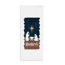 Load image into Gallery viewer, Tea Towel Believe Nativity