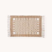Load image into Gallery viewer, Jute/Cotton Handloom Rug - Check - White
