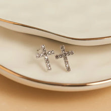 Load image into Gallery viewer, Earrings Pave Cross Stud
