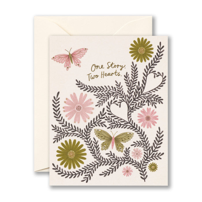Card Wedding One Story Two Hearts