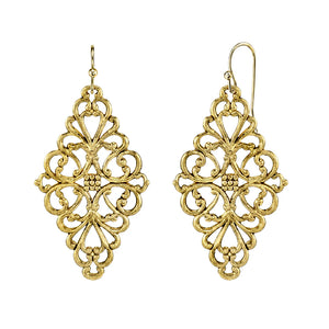 Earring Gold Filigree Diamond