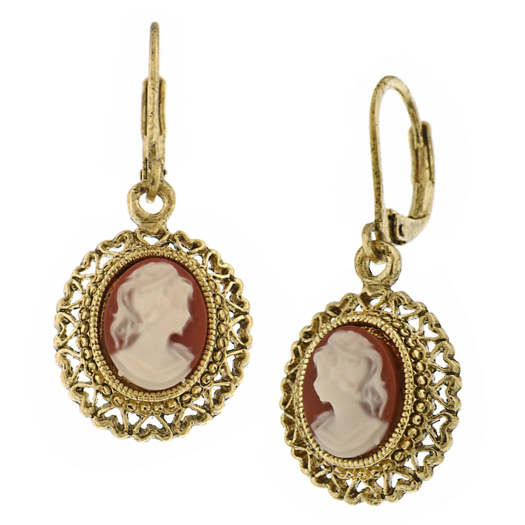 Earrings Round Cameo