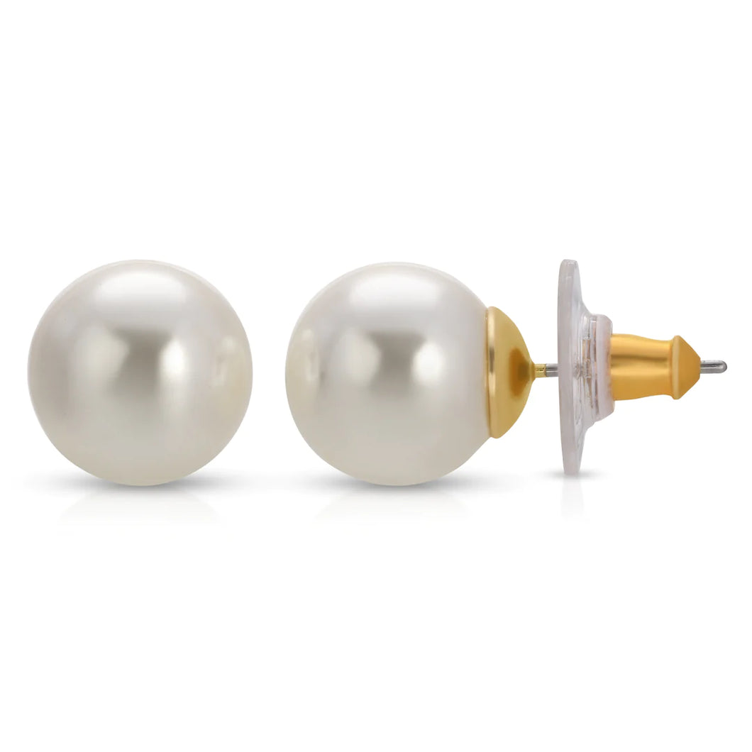 Earring Pearl Button