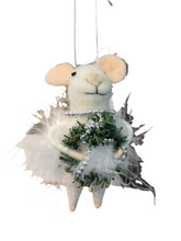 Load image into Gallery viewer, Ornament Mouse With Feathers Wreath/Star
