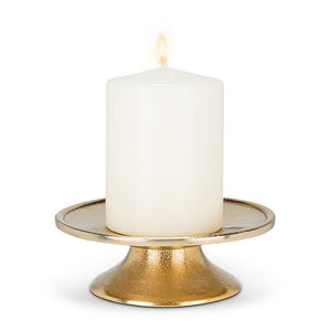 Candle Holder Metal Hammered Gold