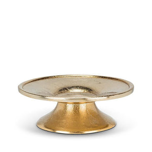 Candle Holder Metal Hammered Gold