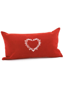 Pillow Red With White Heart
