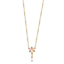 Load image into Gallery viewer, Necklace Gold Pink Rose/Pearl
