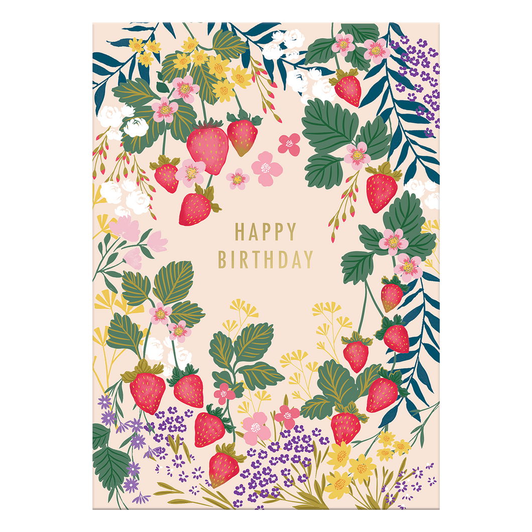 Card Birthday Strawberries