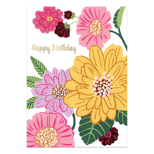 Card Birthday Graphic Flowers