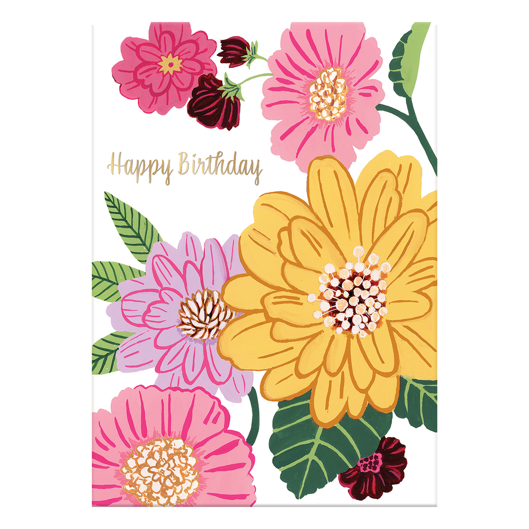 Card Birthday Graphic Flowers