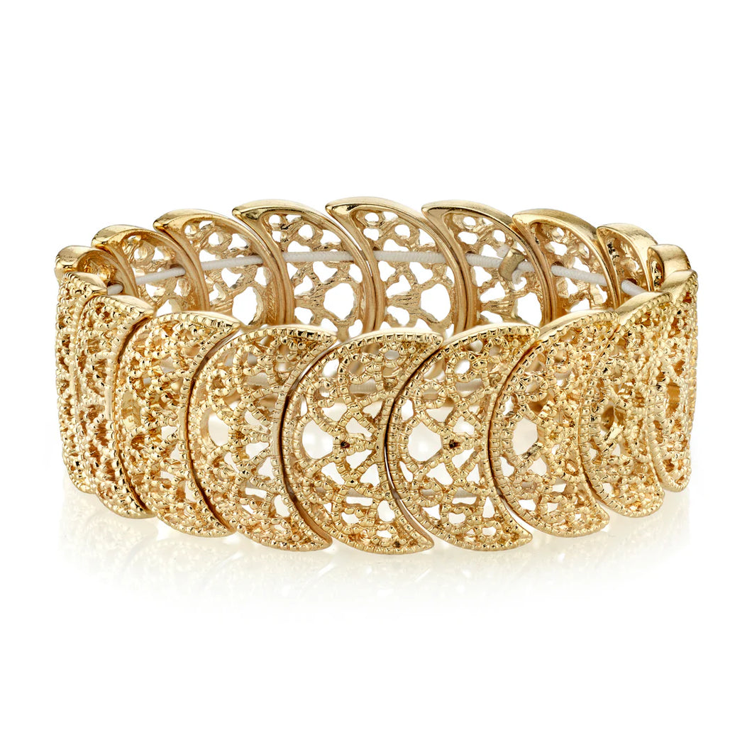 Bracelet  Half Circle Gold Stretch