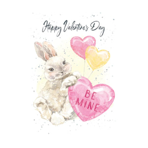 Card Valentine Be Mine Bunny