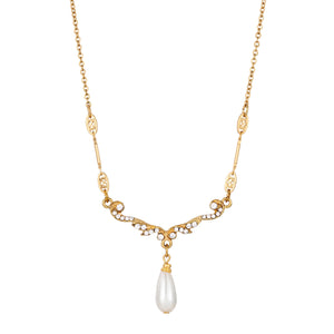 Necklace Gold Pearl Drop