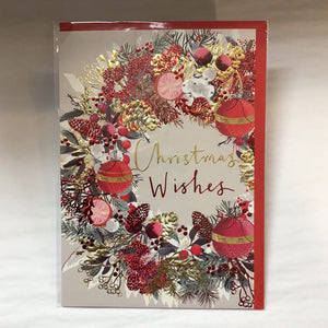 Card Christmas Wreath Christmas Wishes