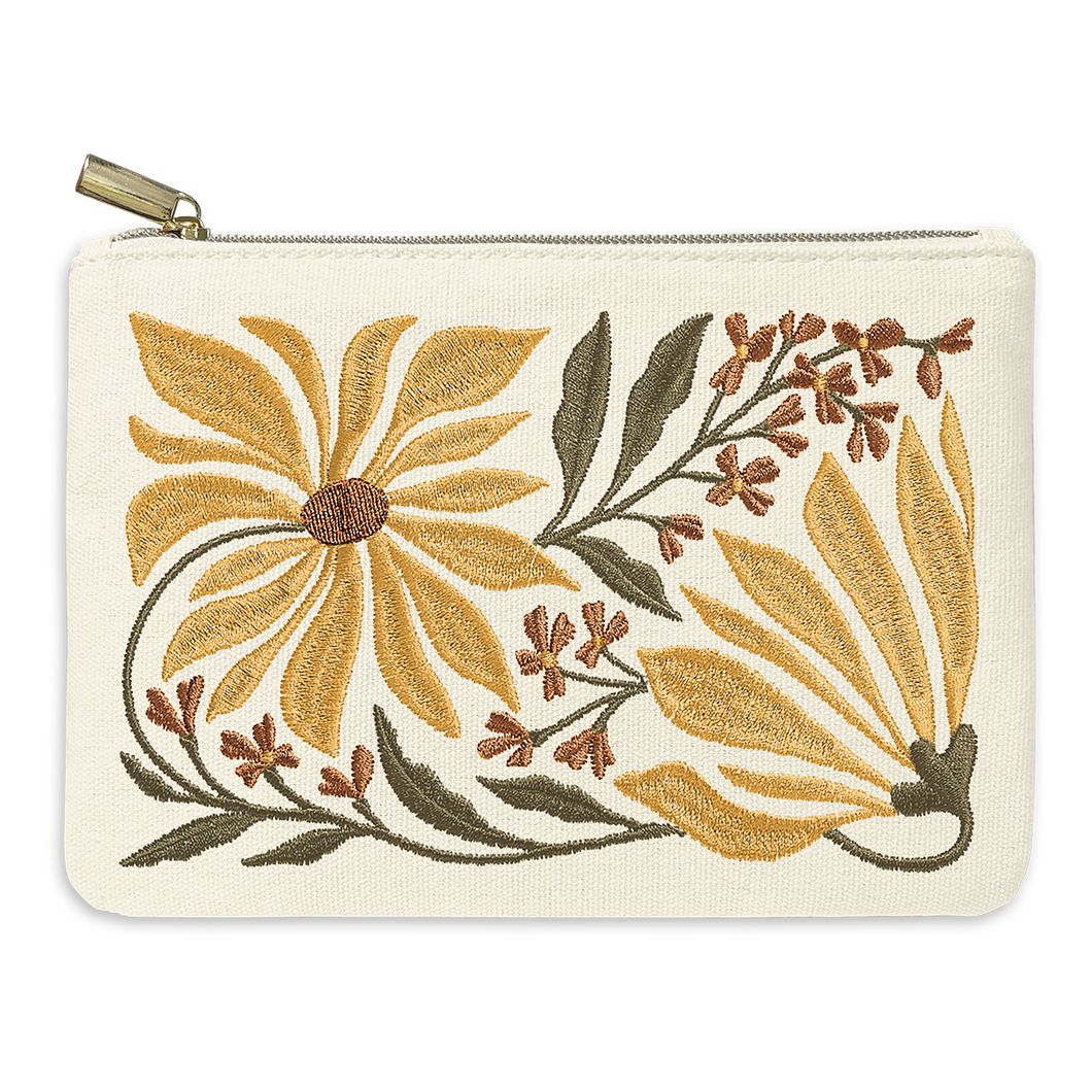 Pouch Embroidered Sunflower