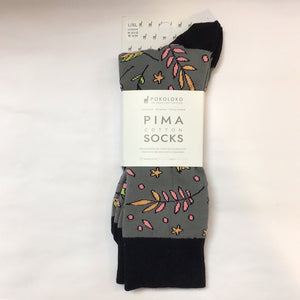 Socks Pima Cotton Night Floral