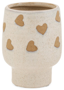 Planter Stoneware Hearts