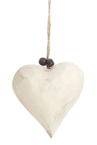 Ornament wood Heart White