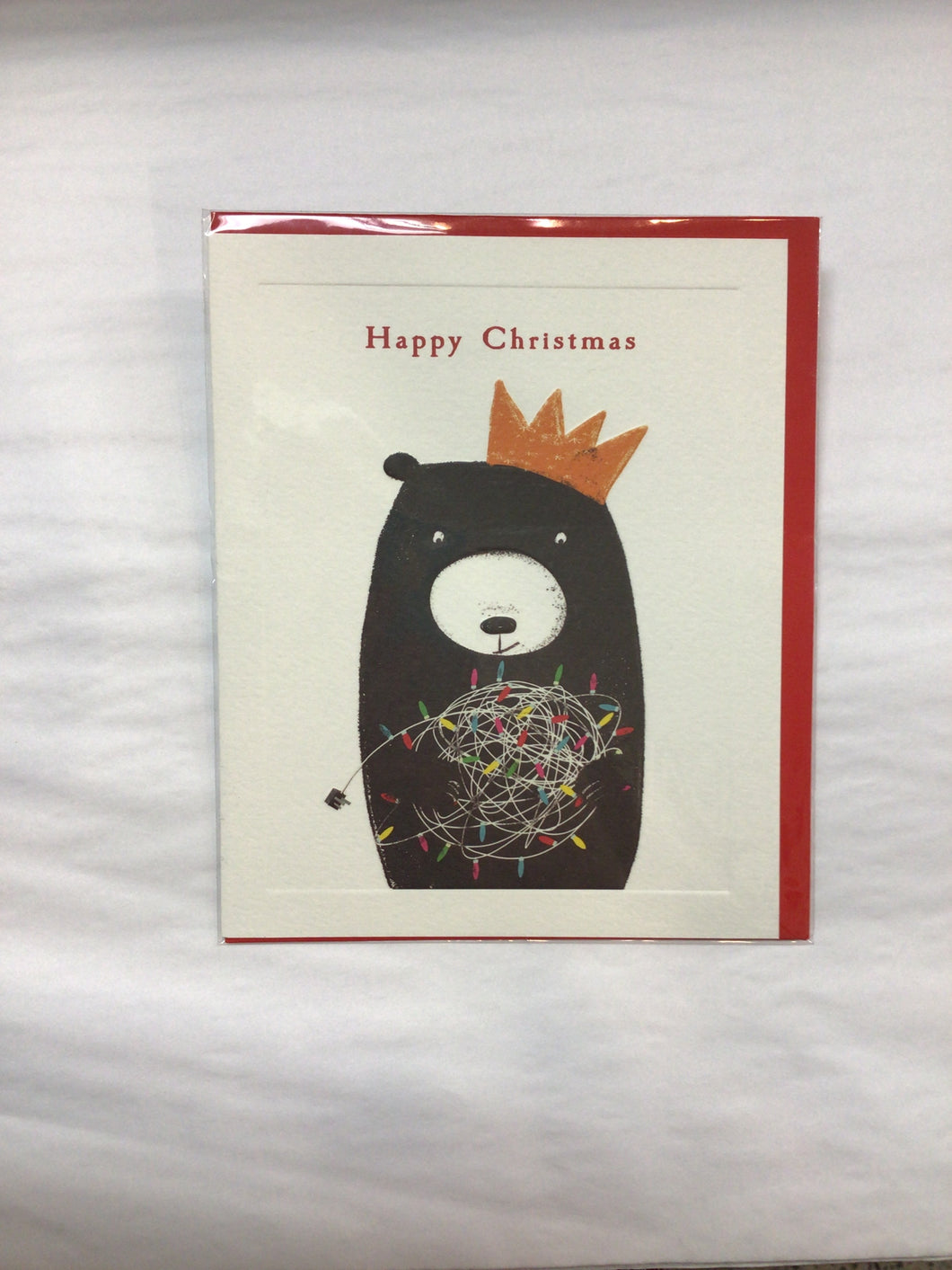 Card Christmas Bear With Lights