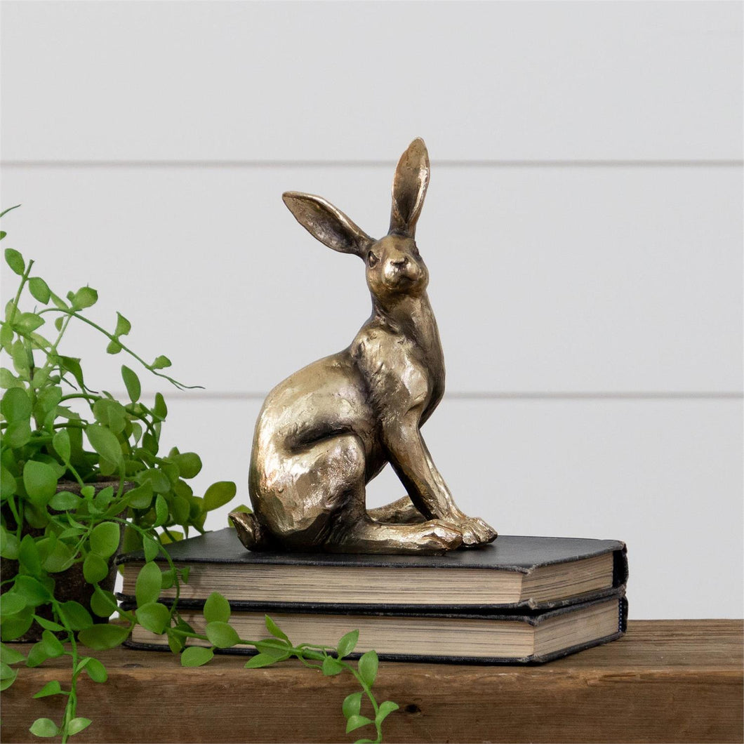 Brass Rabbit Sitting