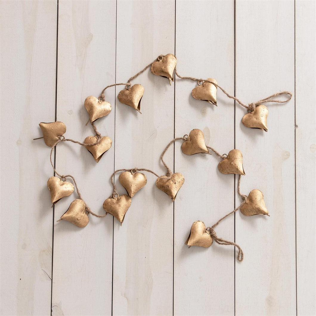 Garland Gold Metal Hearts