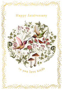 Card Love Birds Anniversary