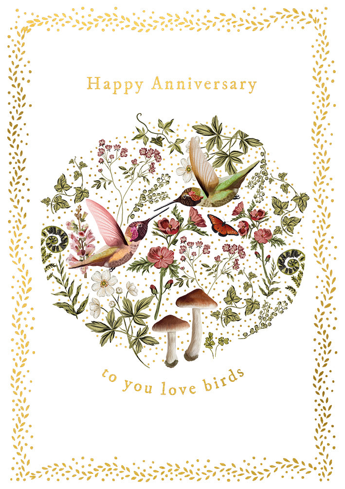 Card Love Birds Anniversary
