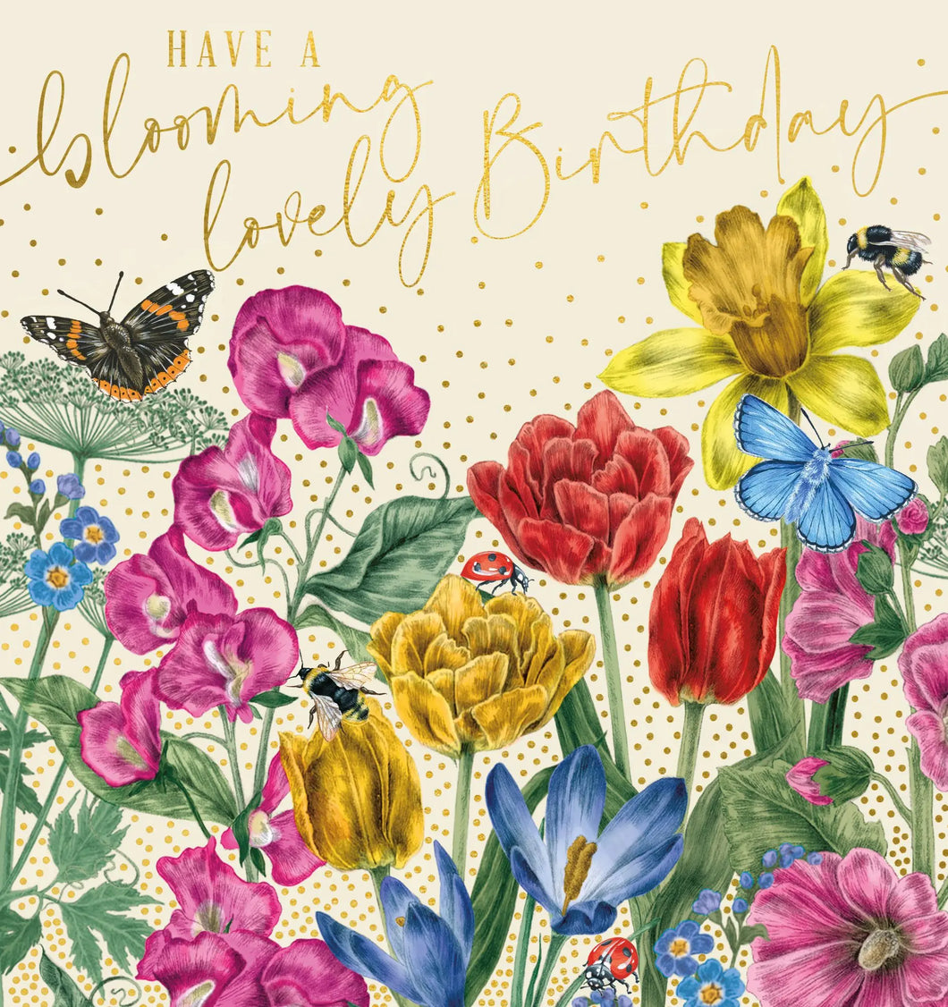 Card Birthday Blooming Lovely