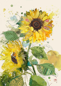 Card Blank Sunflowers