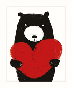 Card Blank Bear Heart