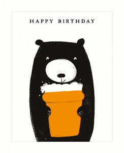 Card Birthday Bear With Beer