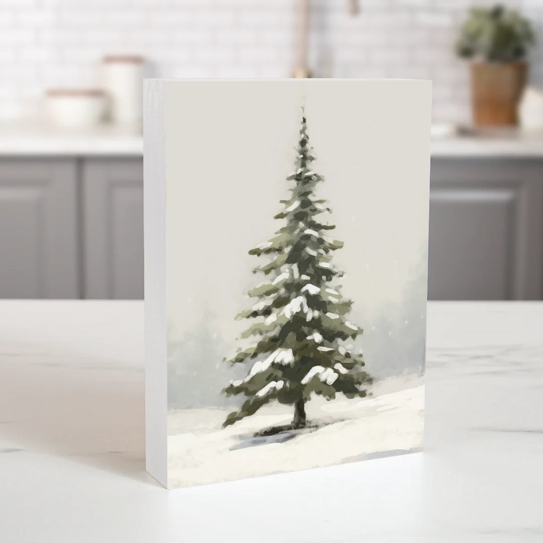 Block Winter Tree