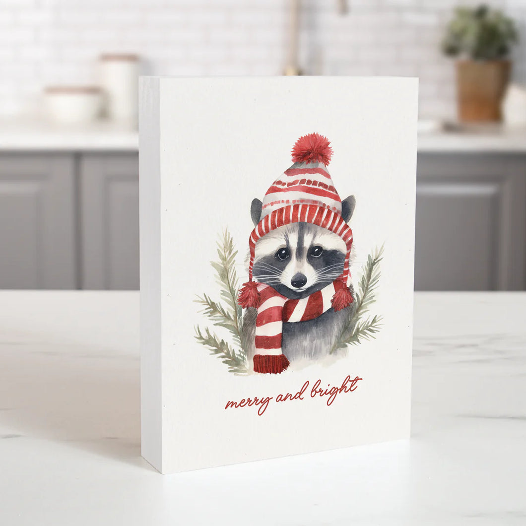 Block Merry & Bright Racoon