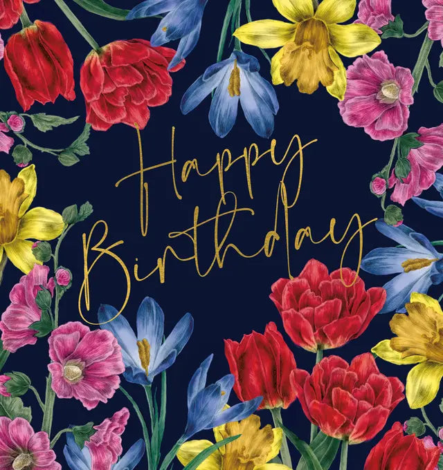 Card Birthday Spring Flowers