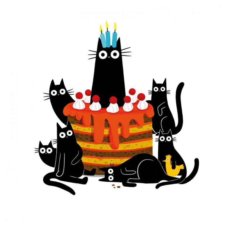 Card Birthday Cat Walk