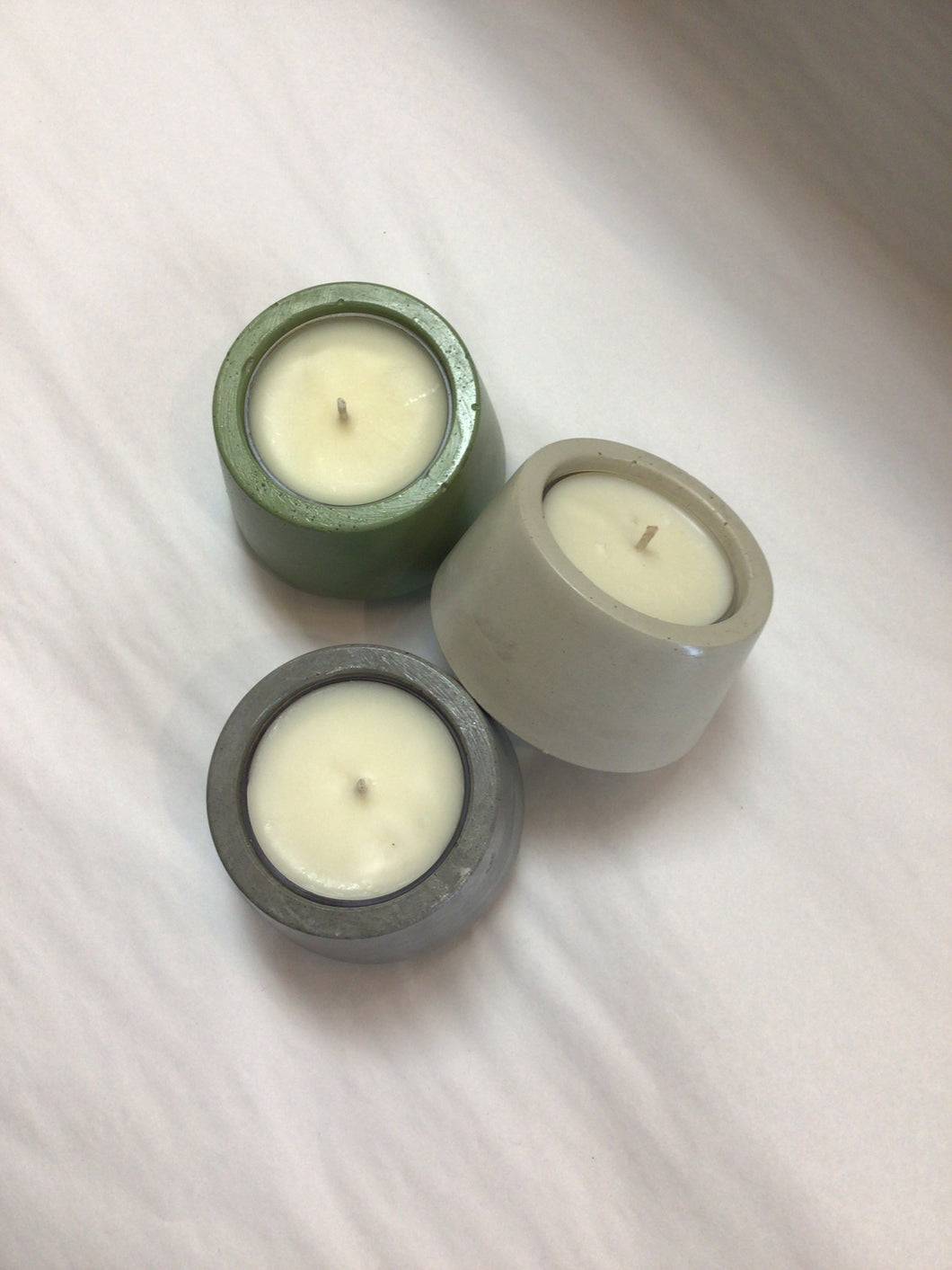 Cement Votives with Candle