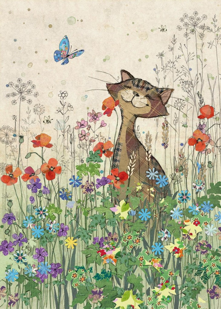 Card Blank Cat Meadow