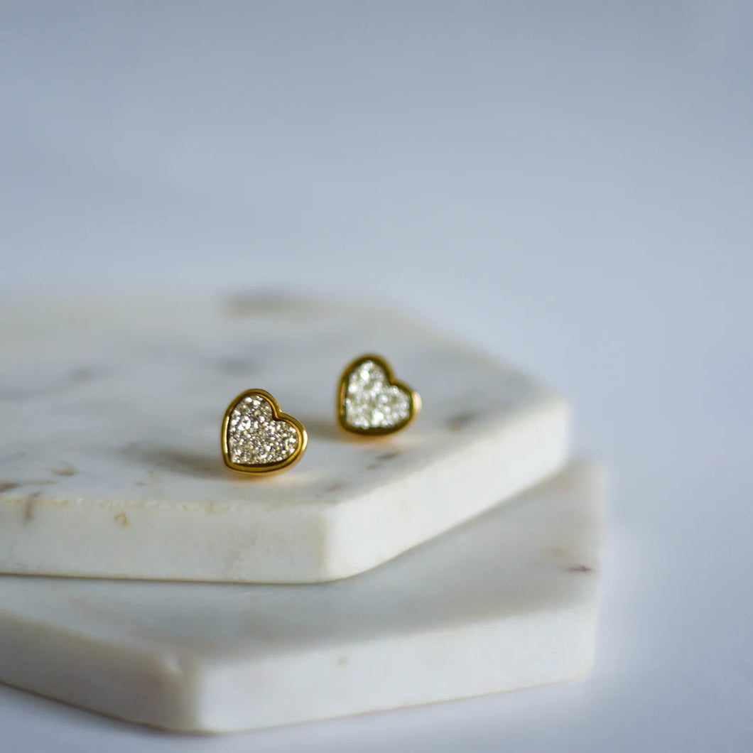 Earrings Heart Druzy
