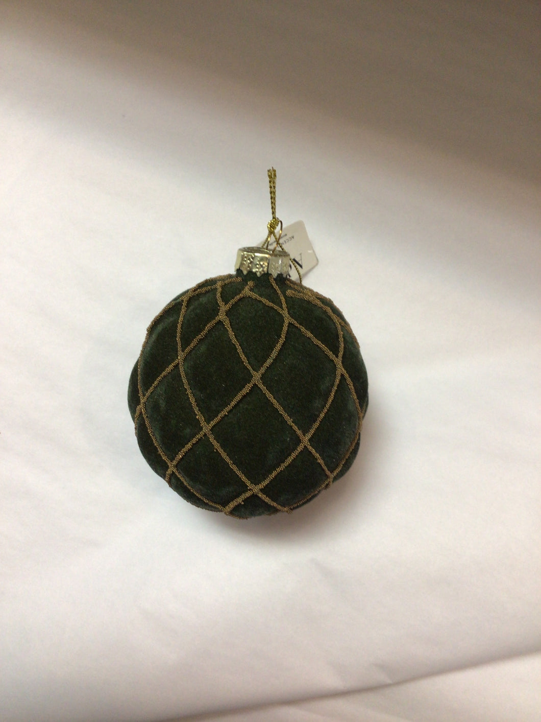Ornament Green Velvet With Gold Accents
