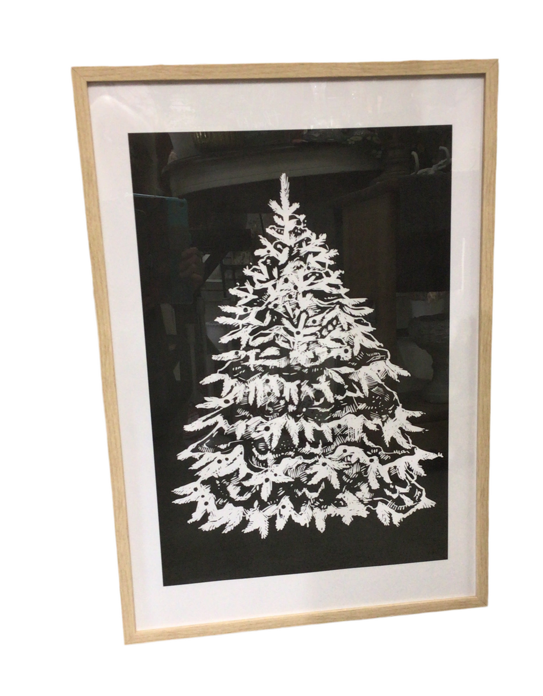 Framed Art Snowy Tree