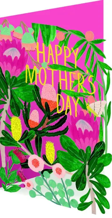 Card Mother's Day Laser Cut Tropical Flowers