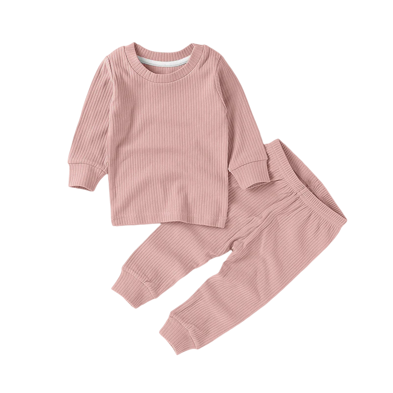 Ribbed Two Piece Outfit Rose
