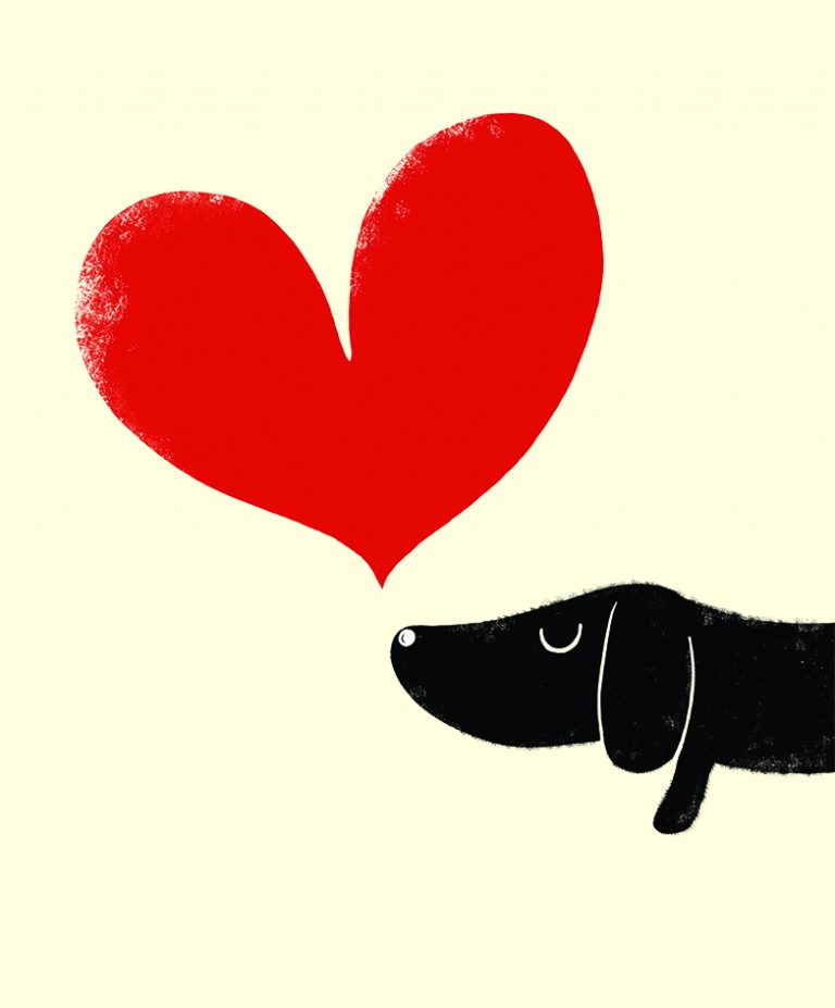 Card Blank Dog And Heart