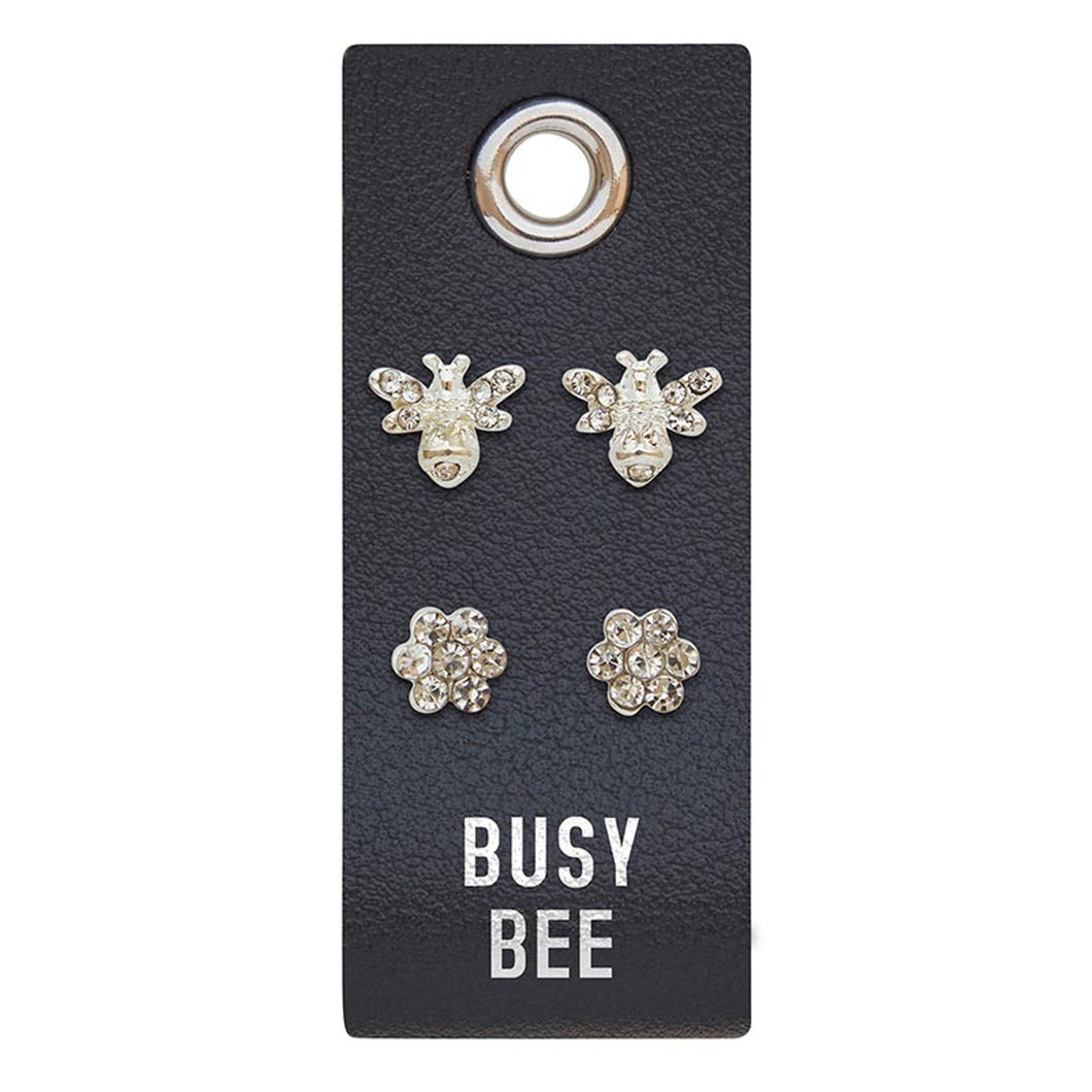 Earrings Silver Busy Bee
