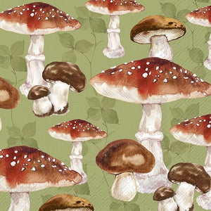 Napkin Luncheon Mushroom Allover