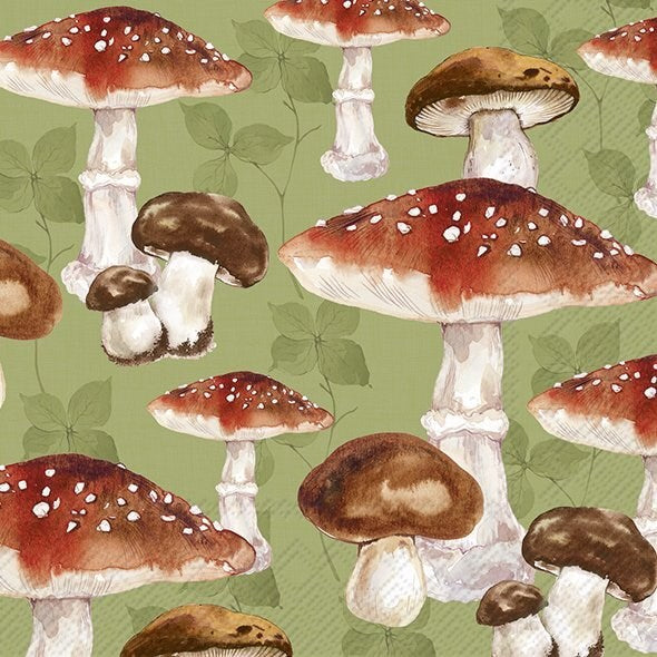 Napkin Luncheon Mushroom Allover
