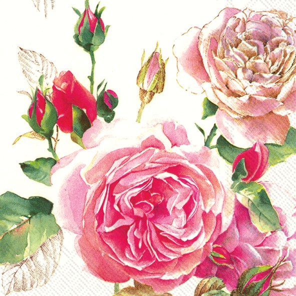 Napkin Luncheon Tea Rose White